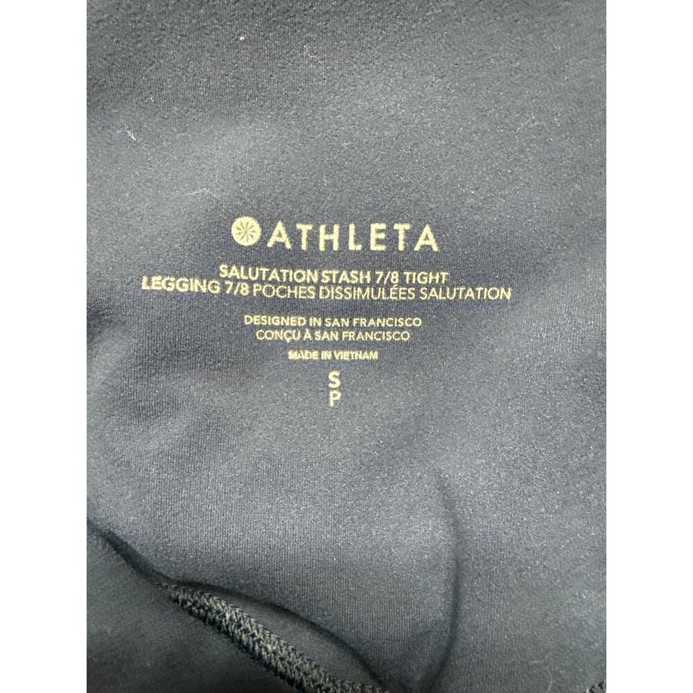 Athleta Salutation Stash 7/8 Tight Navy Blue Size Small Yoga Activewear - Picture 7 of 7